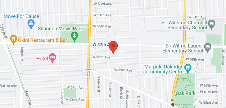 map of 1389 W 58TH AVENUE